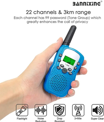 T-388 Kids Walkie Talkie Twinset Up to 3KM Distance