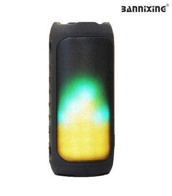 20W Portable speaker with bass control and gravity sensing light.