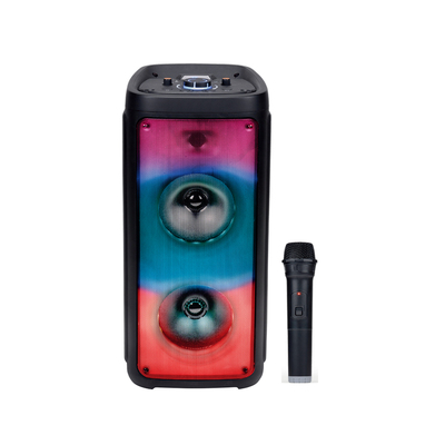 Popolar party speaker with flame light